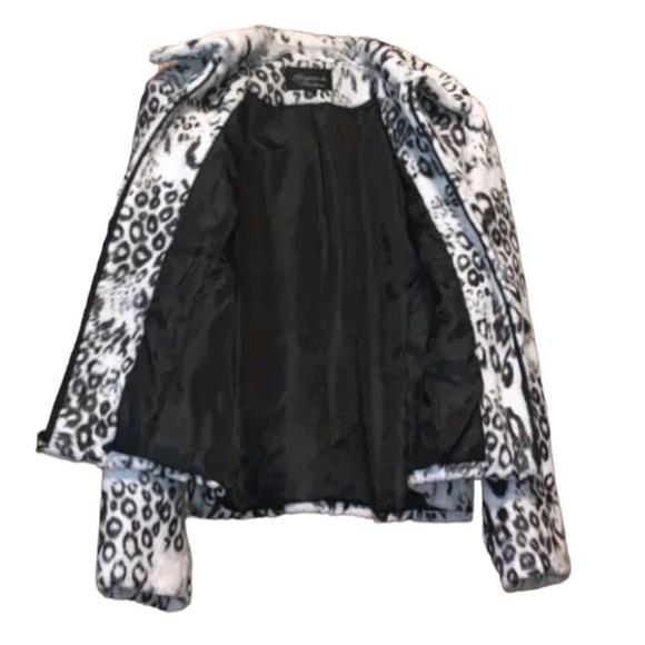 Vintage Giancarlo Ferrari Coat Jacket Animal Print Faux Fur Full Zip Women's 14 - Picture 6 of 9